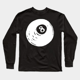 8 Ball Doodle White Long Sleeve T-Shirt